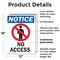 Signmission No Access OSHA Notice Sign, Plastic, 12in W x 18in L, 2PK OS-2PACK-NS-P-1218-V-14343 - alternate 2